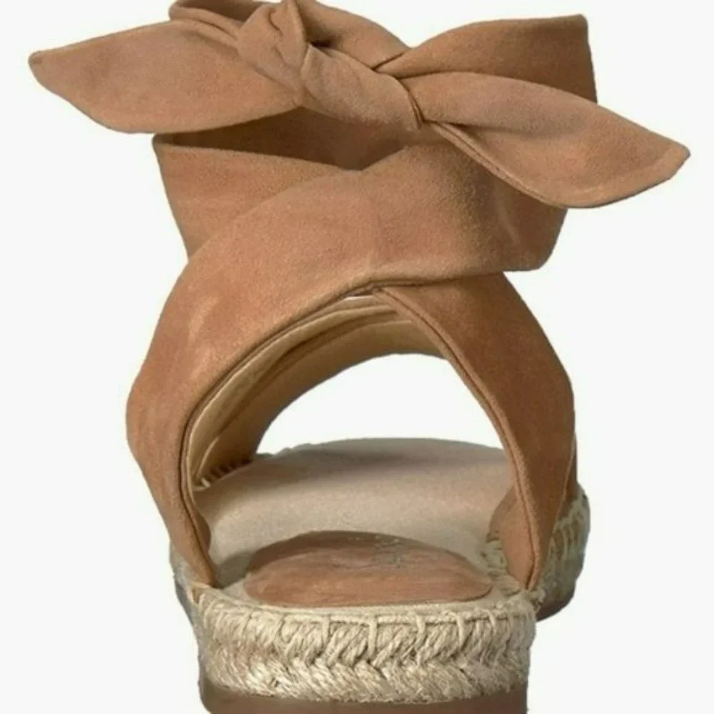 Splendid Tereza Tan Suede Leather Lace-up Espadrille Sandals -8 - Picture 6 of 9